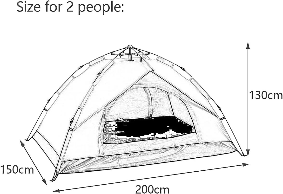 Automatic Pop Up Tent Family Camping Tent 2-3-4 Person Portable Tent Spring Type Fast Open Windproof for Camping Hiking Mountaineering