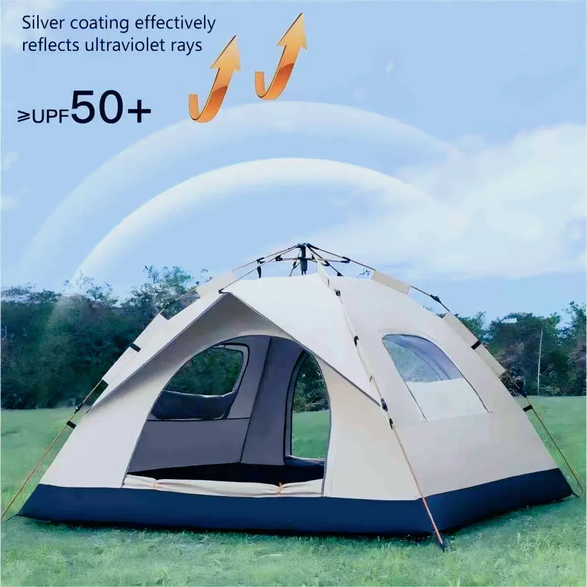 Automatic Quick-opening Tent Outdoor Camping Tent  Rainproof Sunshine-proof Tent Two doors and two windows
