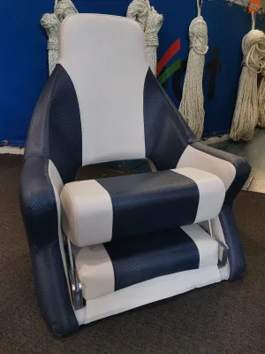 Axis High Back Flip Up Seat Blue/White