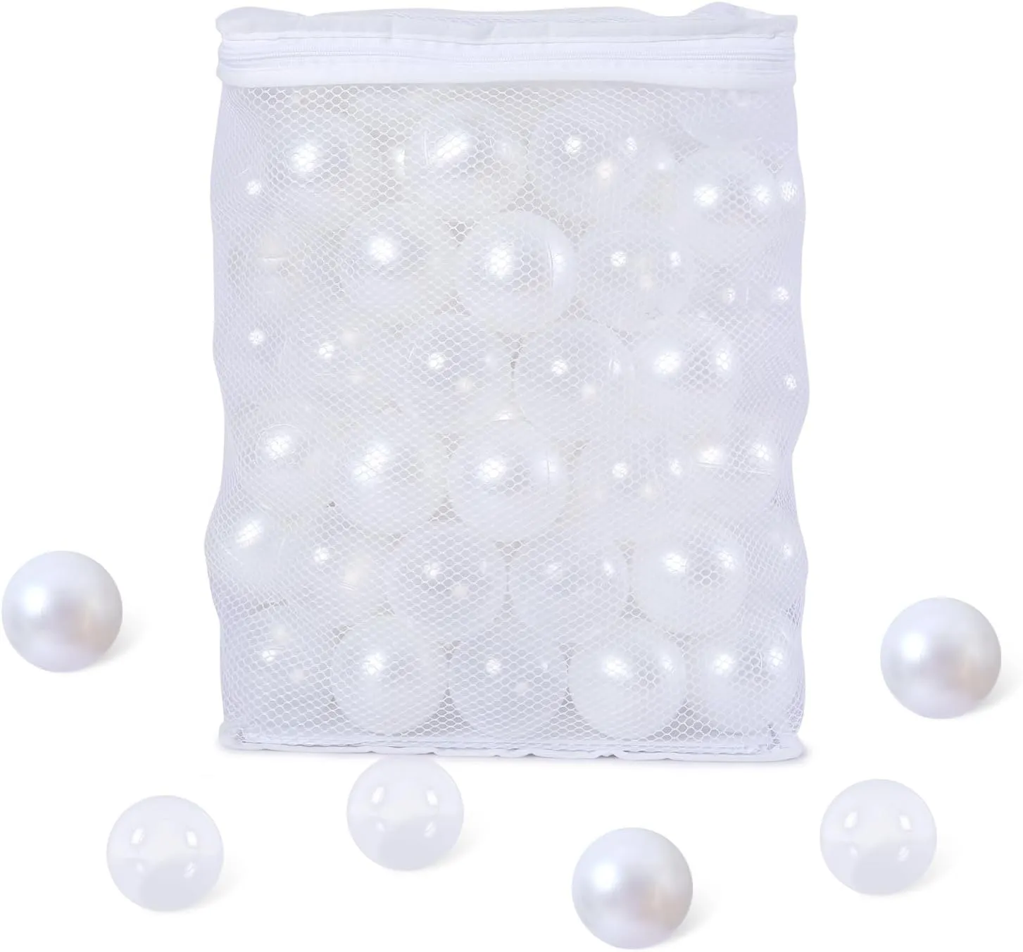 Ball Pit Balls for Kids, Plastic Refill 2.2 Inch Balls, 100 Pack, Bright Colors, Phthalate and BPA Free, Includes a Reusable Storage Bag with Zipper