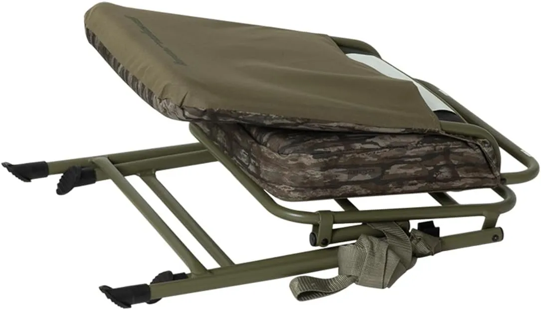 Banded Swivel Blind Chair – 360° Silent Rotation, Adjustable Legs, Padded Seat for Hunting (Realtree Legacy, Tall)