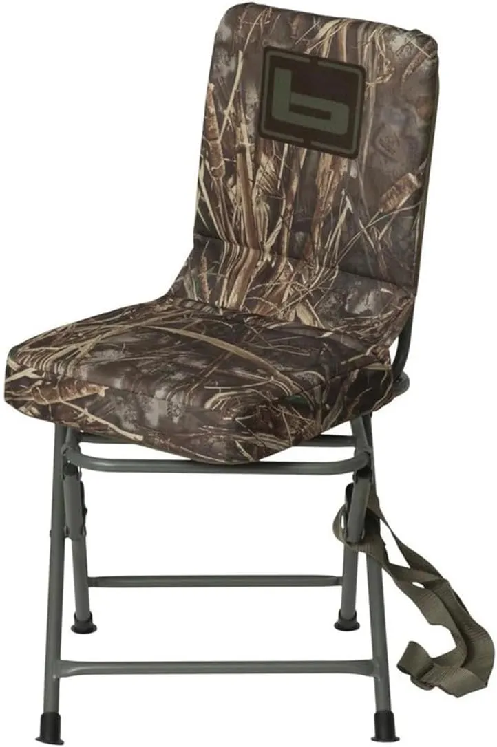 Banded Swivel Blind Chair – 360° Silent Rotation, Adjustable Legs, Padded Seat for Hunting (Realtree Legacy, Tall)