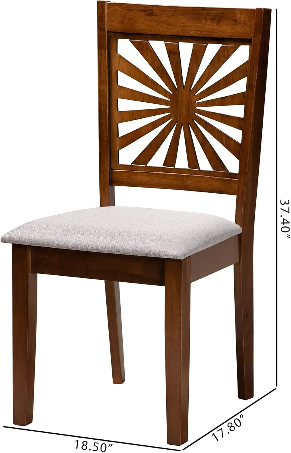 Baxton Studio Olympia Dining Chairs, Set of 2, Grey/Walnut Brown