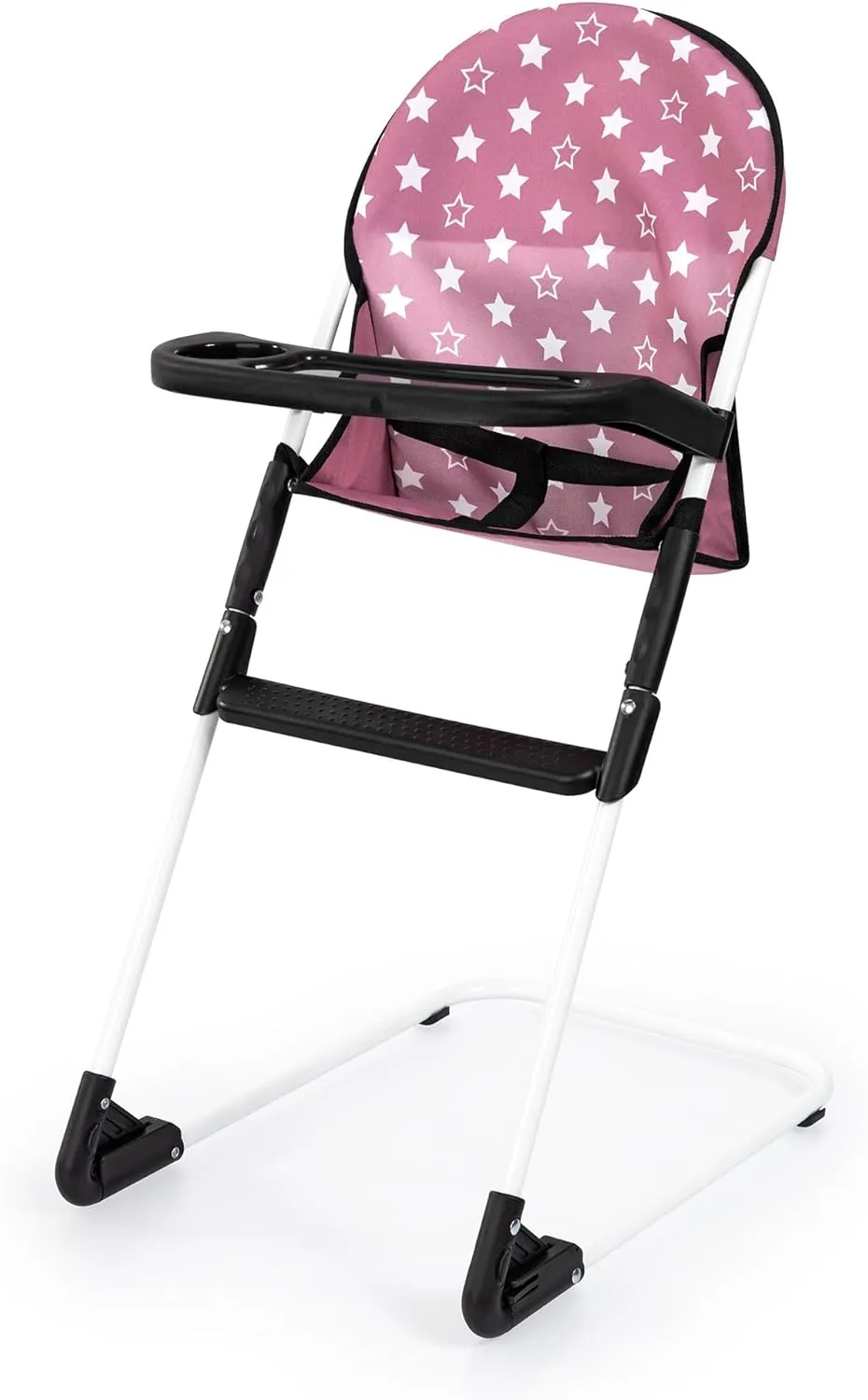 Bayer Design Dolls: Cozy 3 Piece Set - Pink, White, Stars - Folding Pram, Highchair, Shoulder Bag, Accessory Set for Dolls Up to 18", Kids Toy, Age 3 