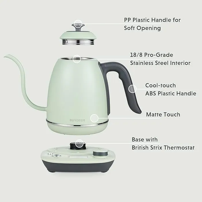 Bd61345 Buydeem Electric Gooseneck Kettle 0.8L (Green)