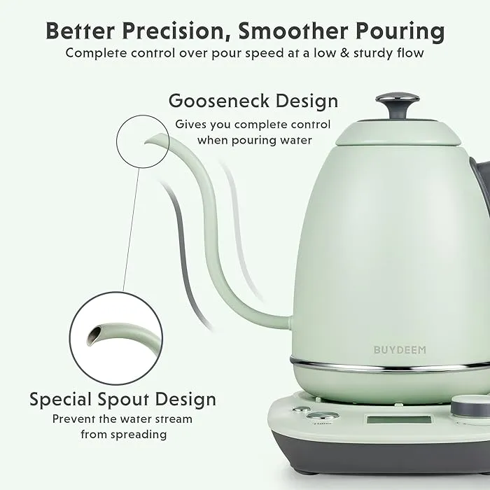 Bd61345 Buydeem Electric Gooseneck Kettle 0.8L (Green)