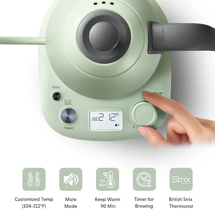 Bd61345 Buydeem Electric Gooseneck Kettle 0.8L (Green)
