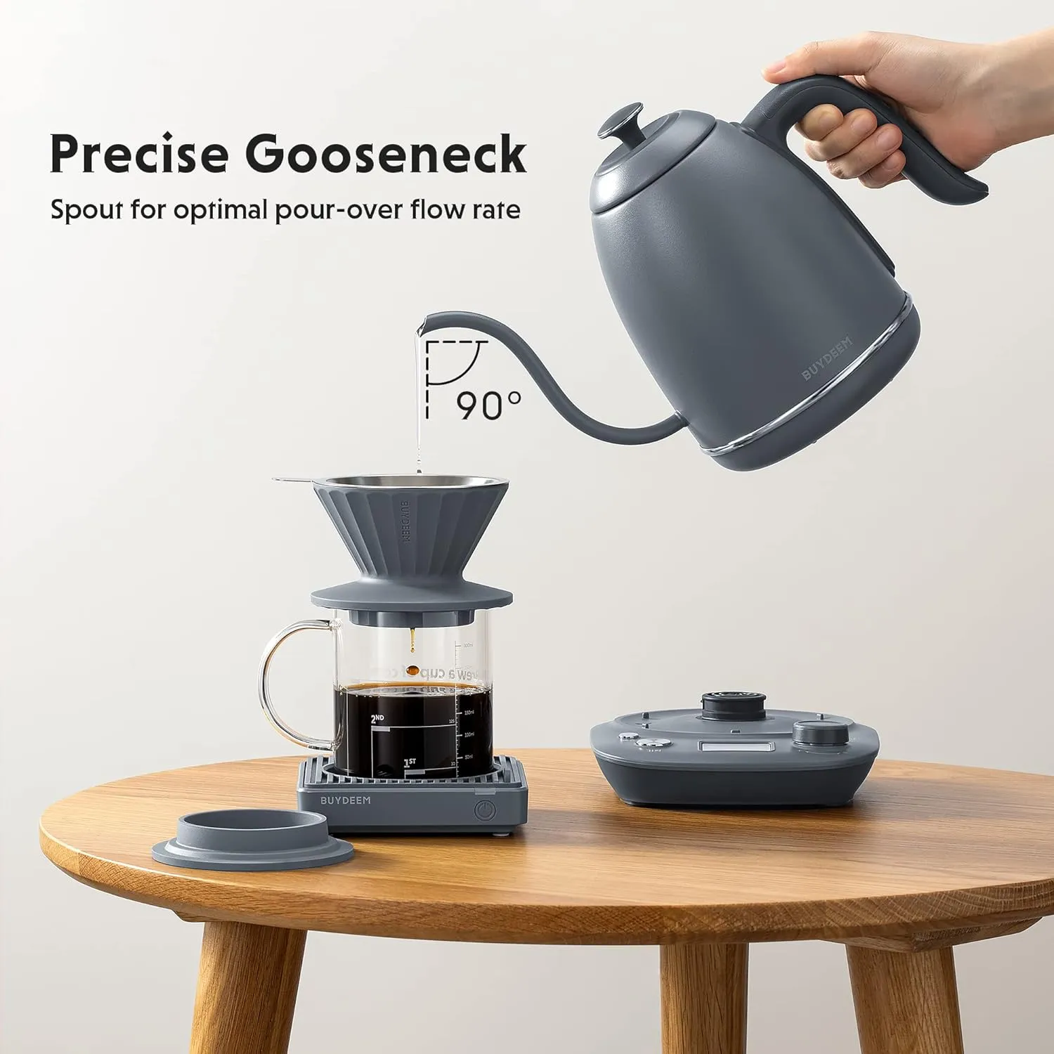 Bd61347 Buydeem Electric Gooseneck Kettle 0.8L (Grey)