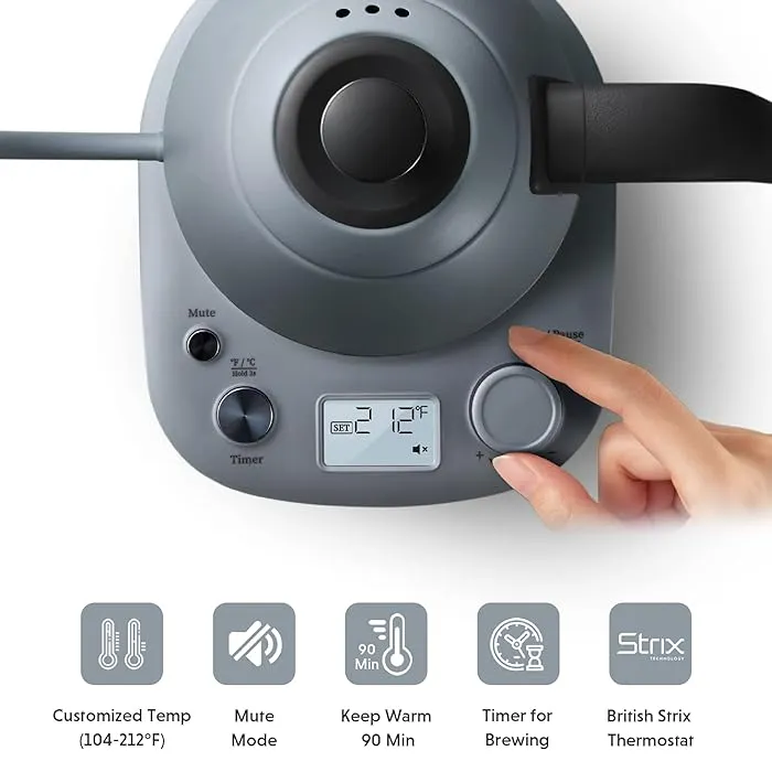 Bd61347 Buydeem Electric Gooseneck Kettle 0.8L (Grey)
