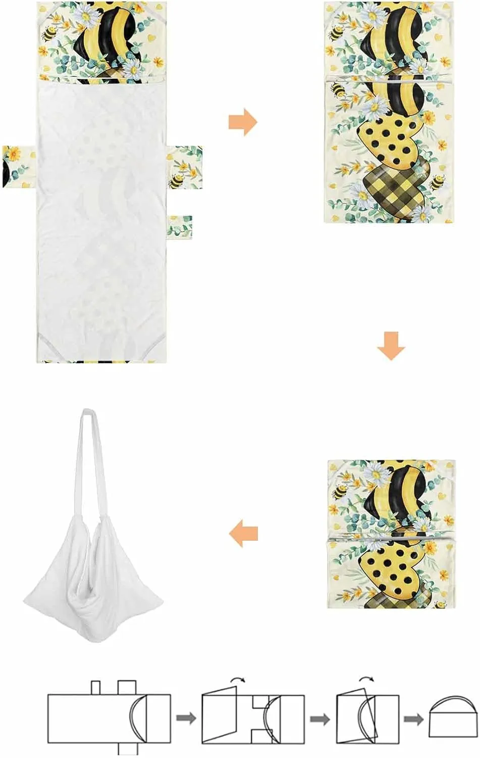 Beach Pool Patio Lounge Chaise Chair Cover Towel with Pockets,Bee Love Heart Absorbent & Quick Dry Microfiber Towel Cover Bag Summer Travel Accessories Yellow Spring Floral Green Eucalyptus Plaid