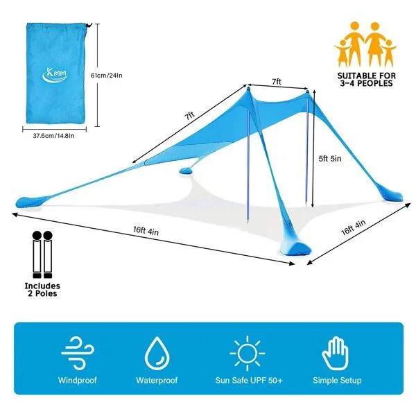 Beach Sunshade Beach Tent- Perfect Sun Shelter-beach Shade Tent