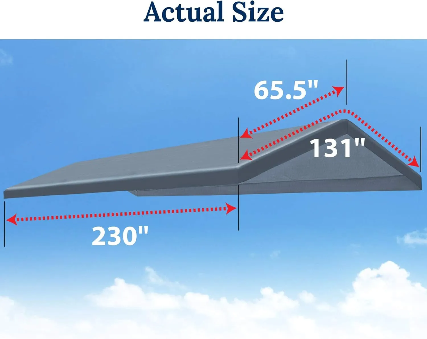 BenefitUSA Upgraded Muliti Color Canopy ONLY 10'x20' Carport Replacement Canopy Outdoor Tent Garage Top Tarp Shelter Cover with Ball Bungees (Grey)