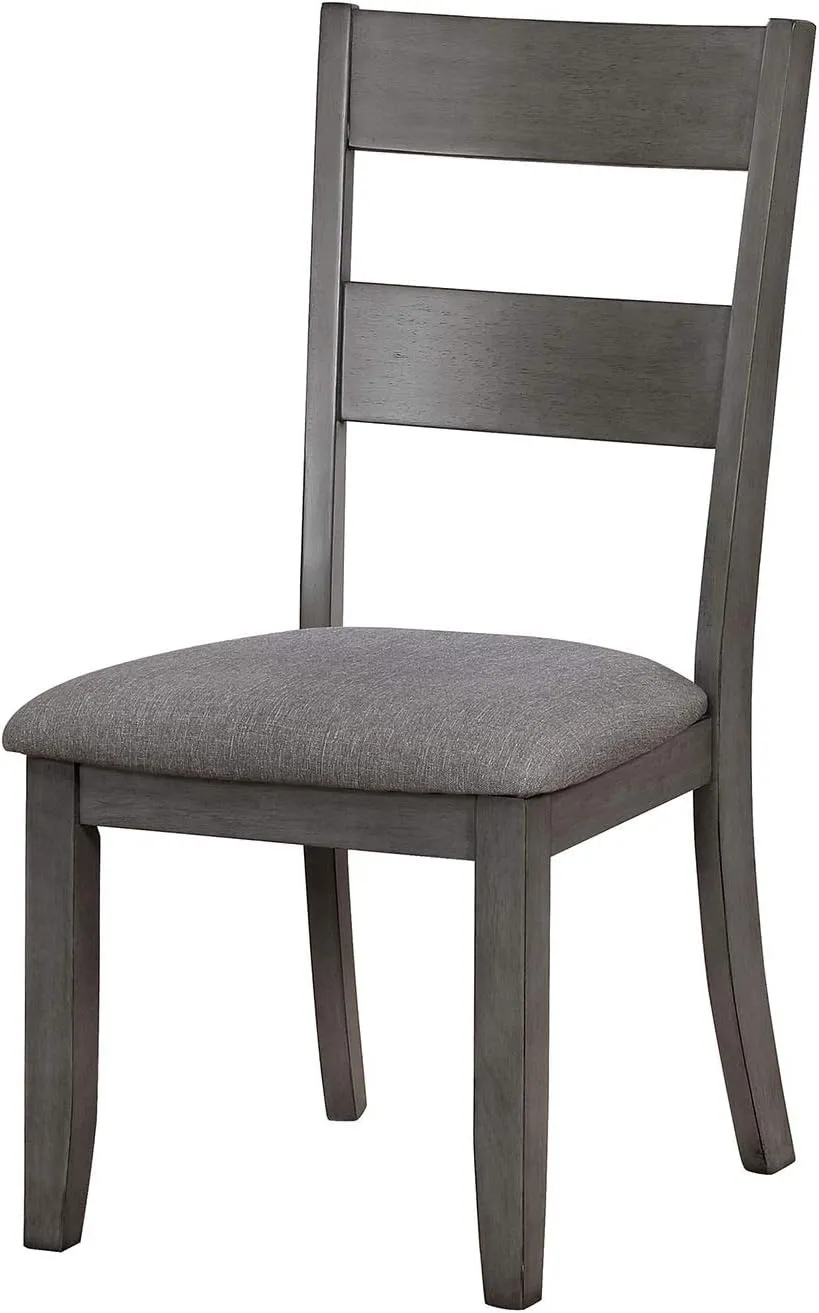 Benjara Benzara Wooden Chair with Padded Seat, Pack of Two, Gray
