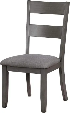 Benjara Benzara Wooden Chair with Padded Seat, Pack of Two, Gray