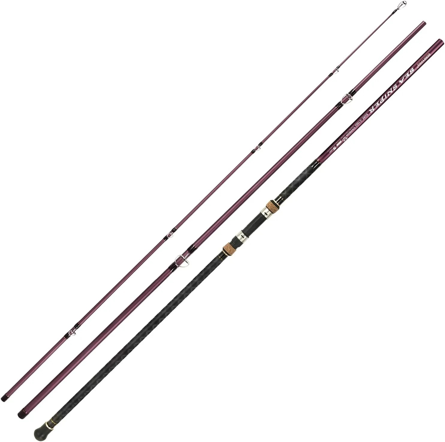 Berrypro Surf Spinning & Casting Fishing Rod Carbon Fiber Travel Fishing Rod(9-Feet & 10-Feet & 12-Feet & 13.3-Feet)