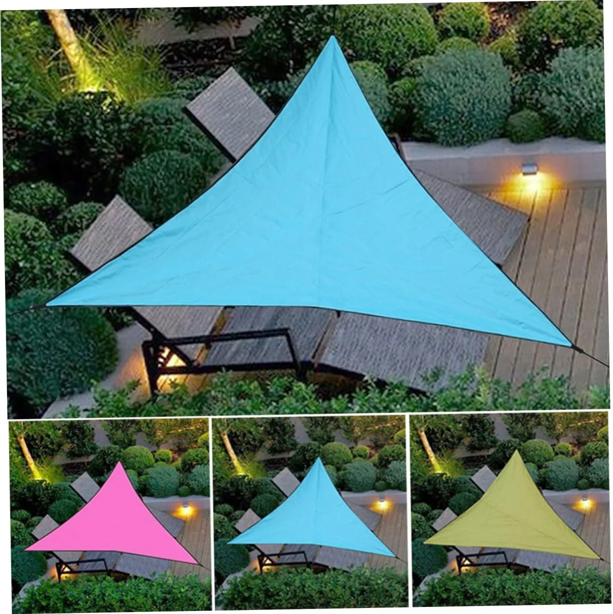 BESPORTBLE Triangle Tarp Multifunctional Outdoor Canopy Tent for Camping Picnic Backyard Use Includes Ropes Sky- Easy to Install Portable Storage Bag