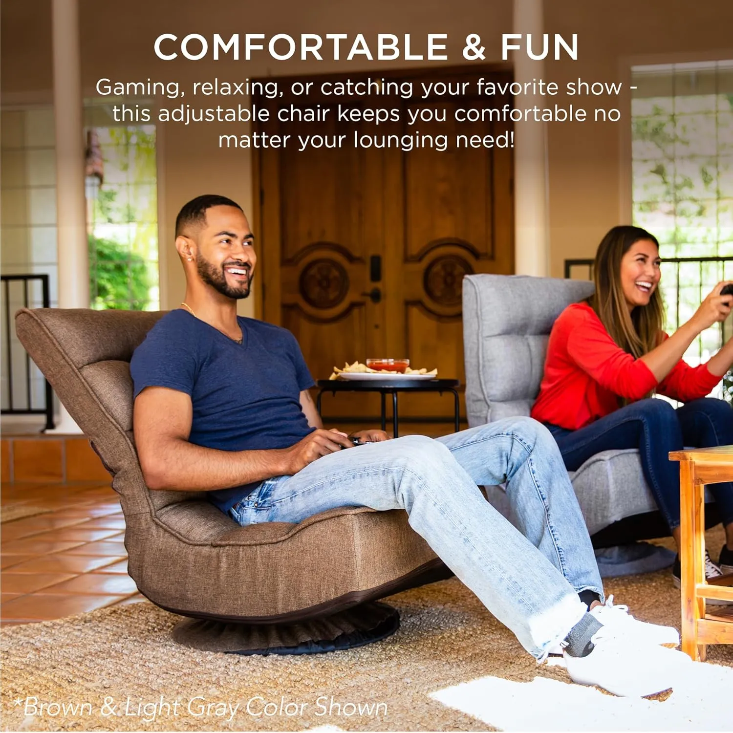 Best Choice Products Reclining Folding Floor Gaming Chair for Home, Office, Lounging, Reading w/ 360-Degree Swivel, 4 Adjustable Positions, Tufted Cushions - Green