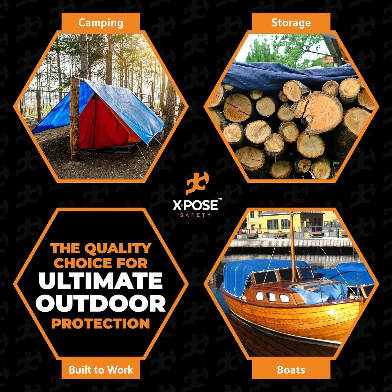 Better Blue Poly Tarp 10' x 18' - Multipurpose Protective Cover - Lightweight, Durable, Waterproof, Weather Proof - 5 Mil Thick Polyethylene - by Xpose Safety