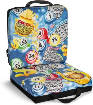 Bingo Jackpot Blue Pattern Double Cushion for Relief During Bingo