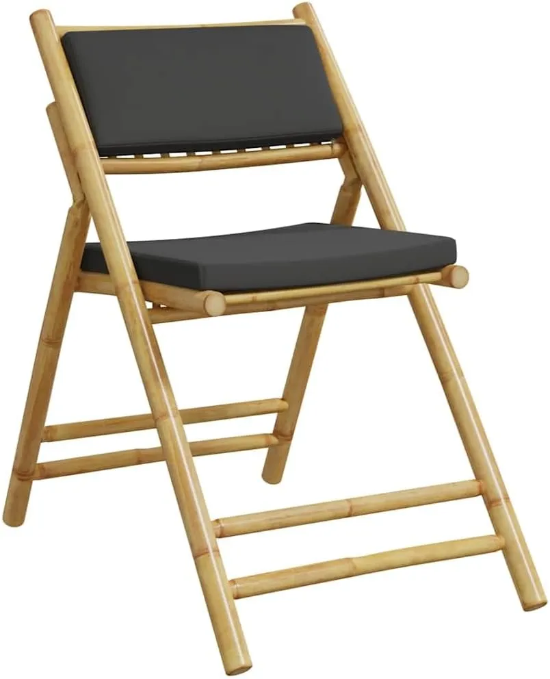Bistro Chair Set of 6, Outdoor Dining Chairs with Dark Grey Cushions, Patio Furniture, Balcony, Garden and Stackable Chairs