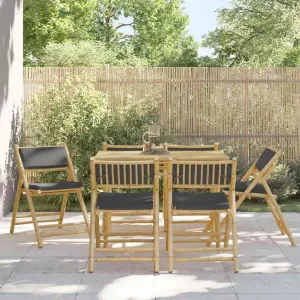 Bistro Chair Set of 6, Outdoor Dining Chairs with Dark Grey Cushions, Patio Furniture, Balcony, Garden and Stackable Chairs