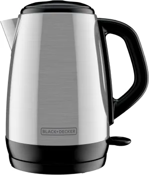 BLACK DECKER 1.7L Cordless Electric Kettle, KE1700SD, Rapid Boil, Auto Shutoff, Stainless Steel