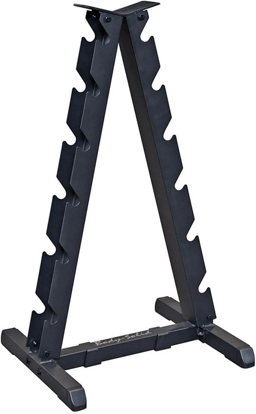 Body-Solid (GDR44B) Vertical Dumbbell Rack - Compact 6 Pair Hex Weight Stand for Home Gym - Heavy-Duty Steel Storage Rack