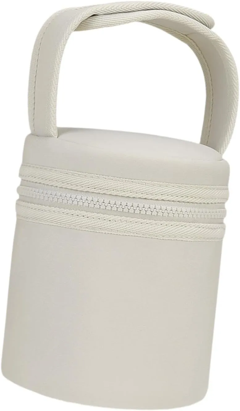Bottle Storage Bag Water Bottle Carrier Pouch Lining Waterproof Warmer Bag Kettle Holder for Hiking Camping Beach, White