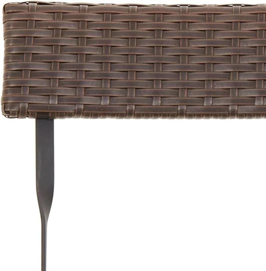 Brown Folding Bistro Chairs 2 Pcs Poly Rattan and Steel Frame Outdoor Patio Furniture for Garden Terrace Balcony Deck