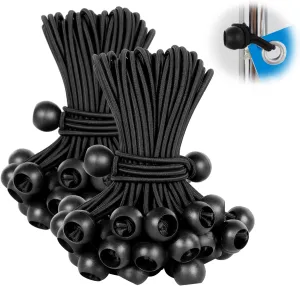 Bungee Balls 12 inch,100 pcs Tarp Bungee with Balls for Canopy, Camping Tarp, Shelter,Cargo,Tent Poles UV Resistant