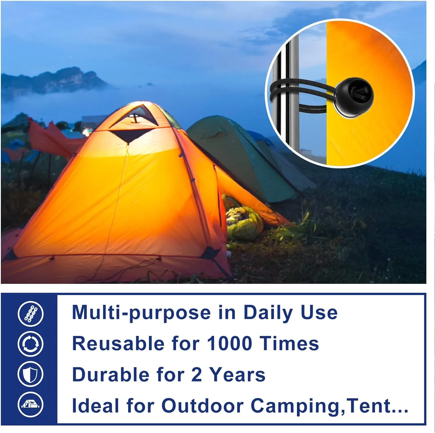 Bungee Balls 12 inch,100 pcs Tarp Bungee with Balls for Canopy, Camping Tarp, Shelter,Cargo,Tent Poles UV Resistant