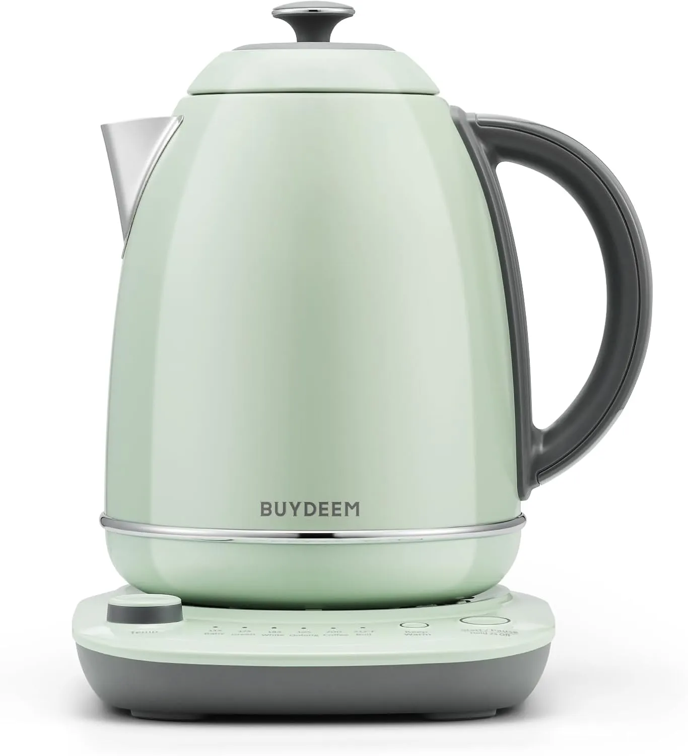BUYDEEM K740 Electric Kettle with Temperature Control, 12H Keep Warm, Quick Boil, Stainless Steel Hot Water Boiler for Tea Coffee Milk, 1.7L, Cozy Greenish