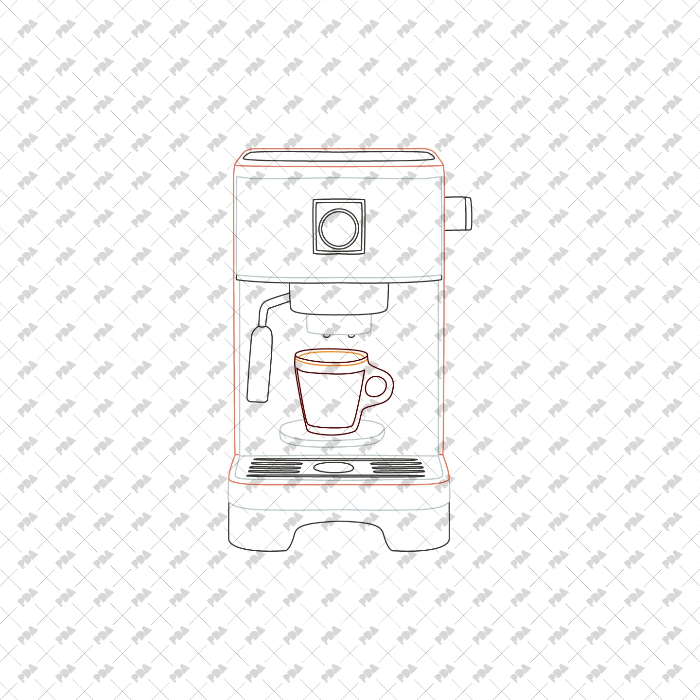 CAD Vector PNG Coffee Gadgets