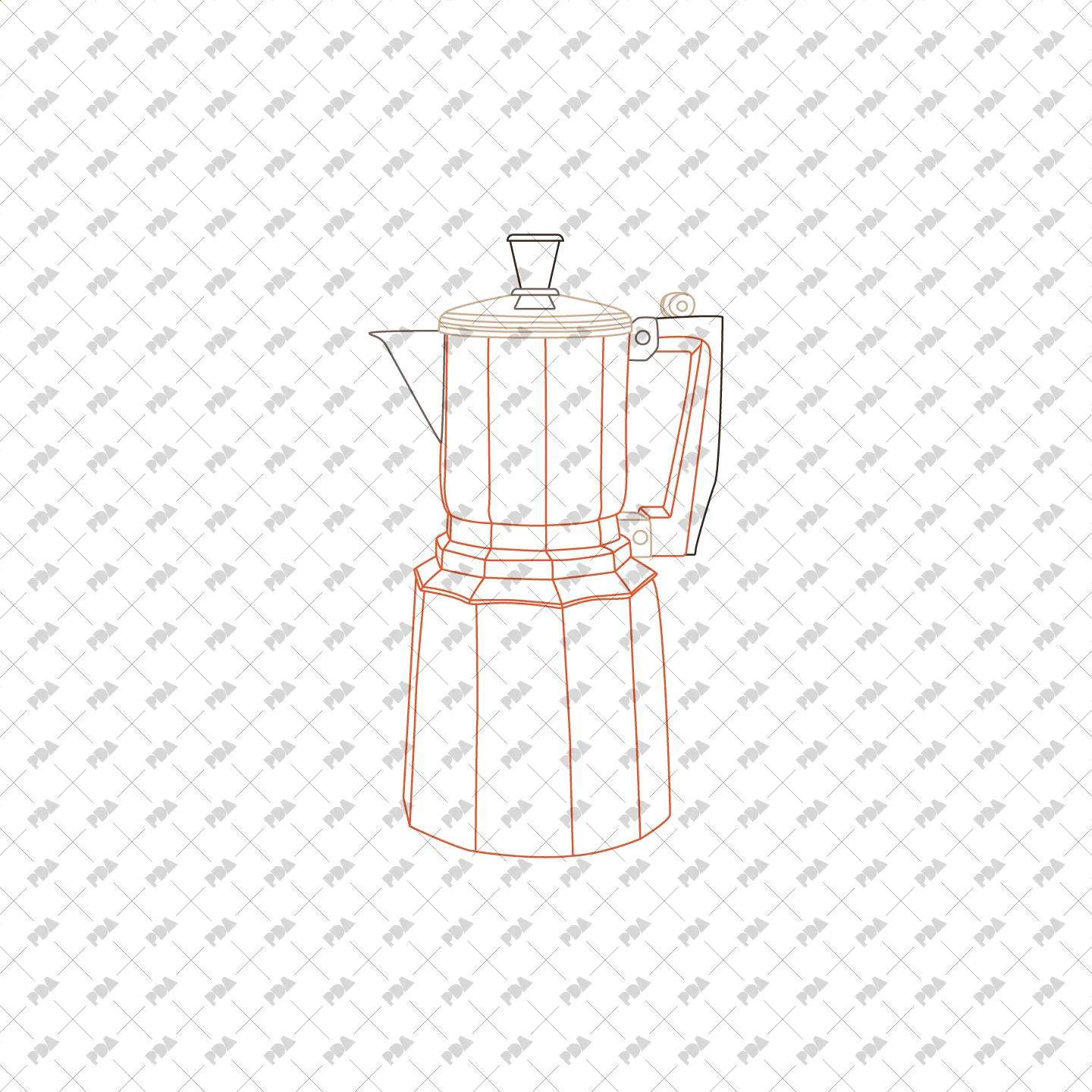 CAD Vector PNG Coffee Gadgets