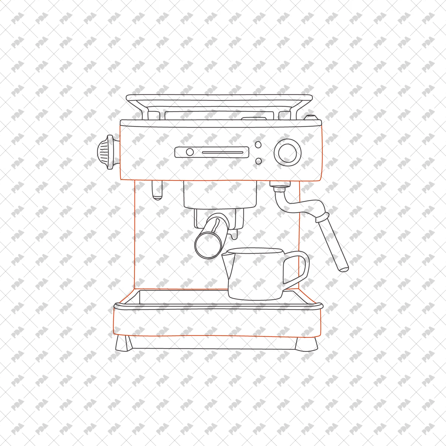 CAD Vector PNG Coffee Gadgets