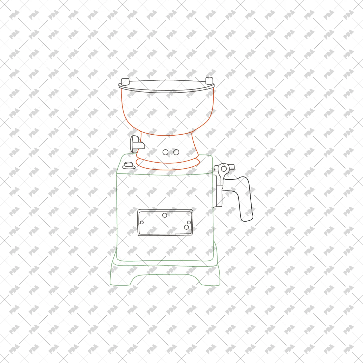 CAD Vector PNG Coffee Gadgets
