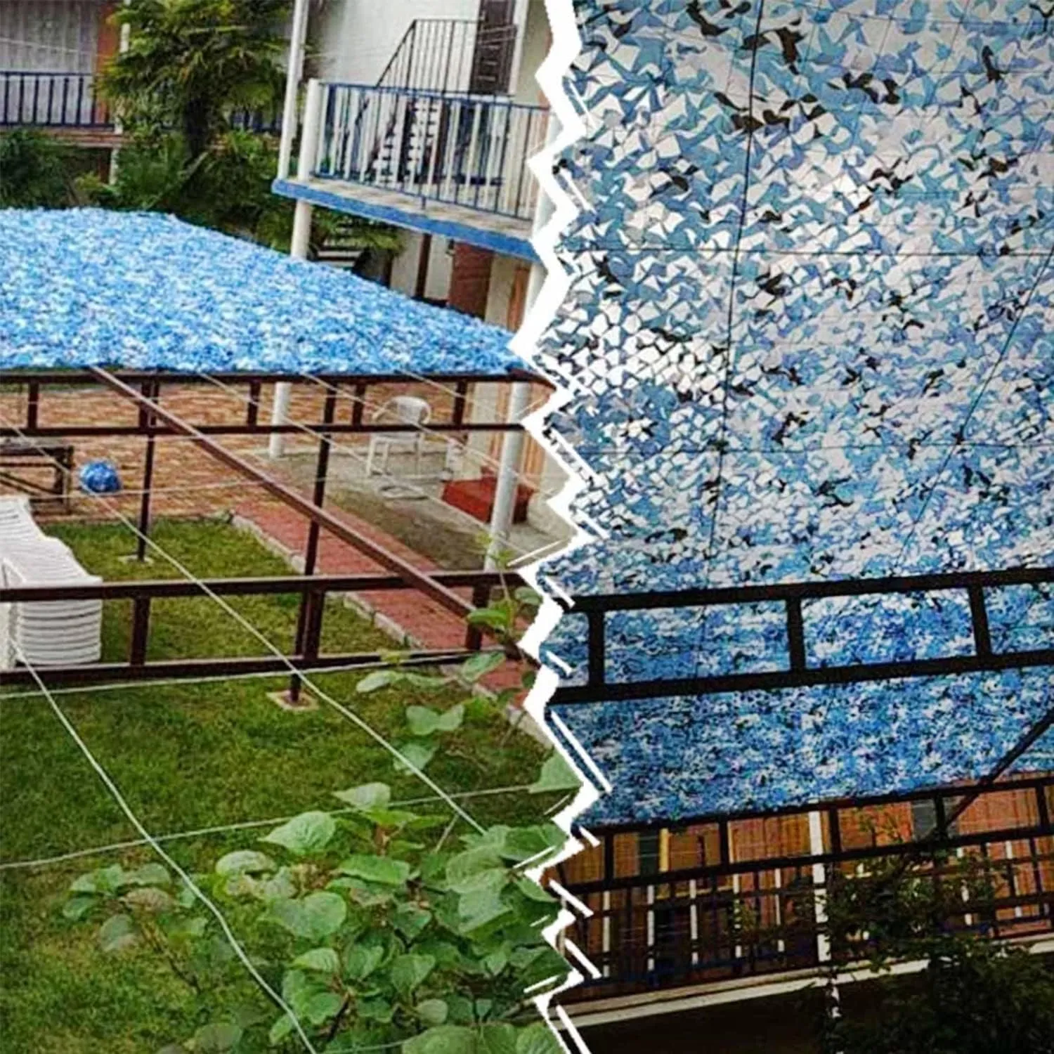 Camouflage Net Blue 2x3m 2x5m 2x10m 4x5m 4x6m 6x6m, Camouflage Netting Camping, for Outdoor Garden Decoration Sun Shelter Tarp Shade Net (Size : 10X20m/32.8X65.6ft)