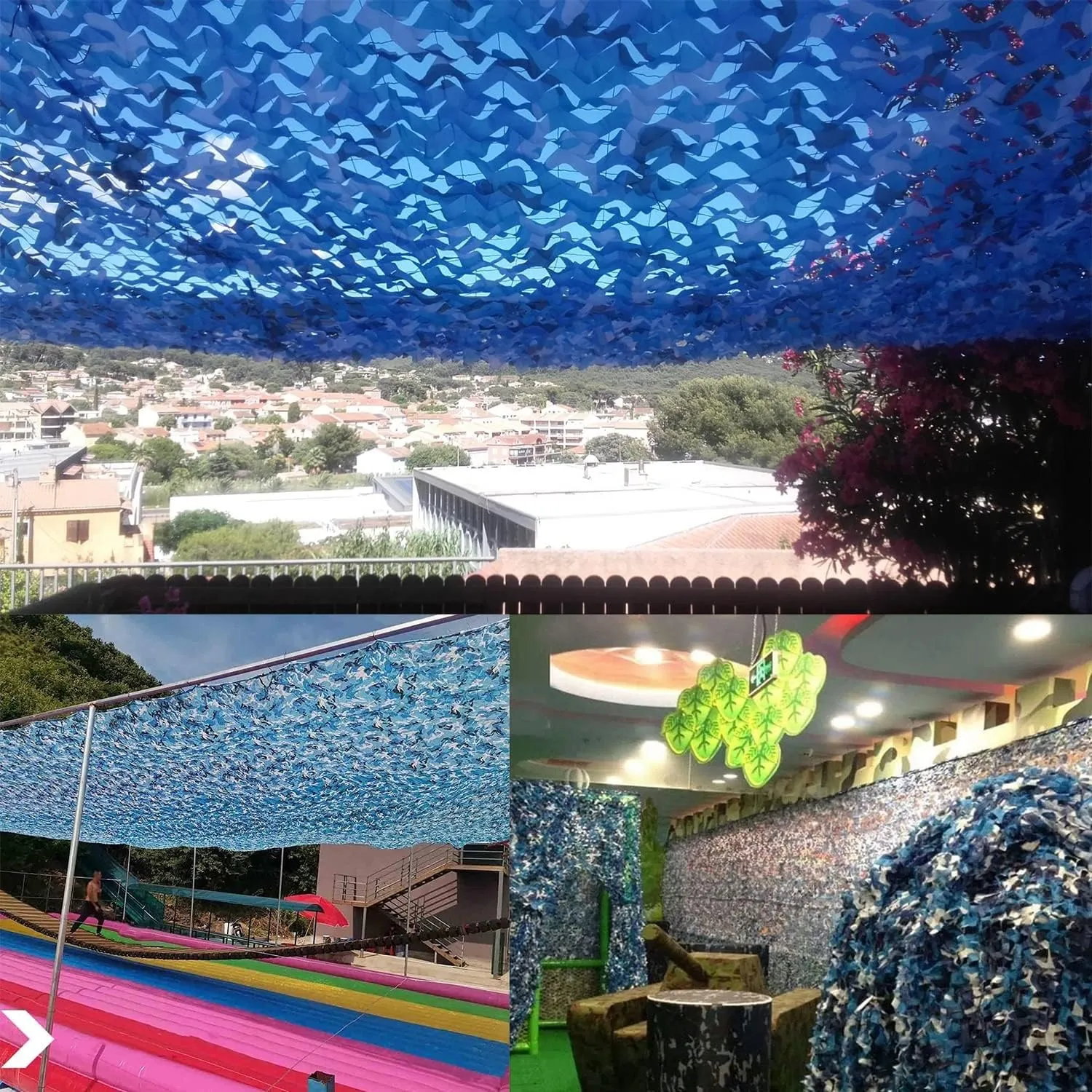 Camouflage Net Blue 2x3m 2x5m 2x10m 4x5m 4x6m 6x6m, Camouflage Netting Camping, for Outdoor Garden Decoration Sun Shelter Tarp Shade Net (Size : 10X20m/32.8X65.6ft)