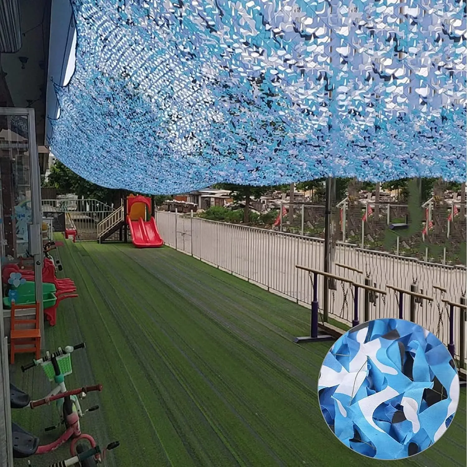 Camouflage Net Blue 2x3m 2x5m 2x10m 4x5m 4x6m 6x6m, Camouflage Netting Camping, for Outdoor Garden Decoration Sun Shelter Tarp Shade Net (Size : 10X20m/32.8X65.6ft)