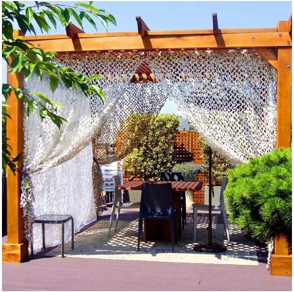 Camouflage Net White Camping Shelters Bulk Roll Camo Netting for Hunting Military Decoration | Foldable Camo Tarp Sunshade Net (Size : 2 * 6m(6.6 * 19.7ft))