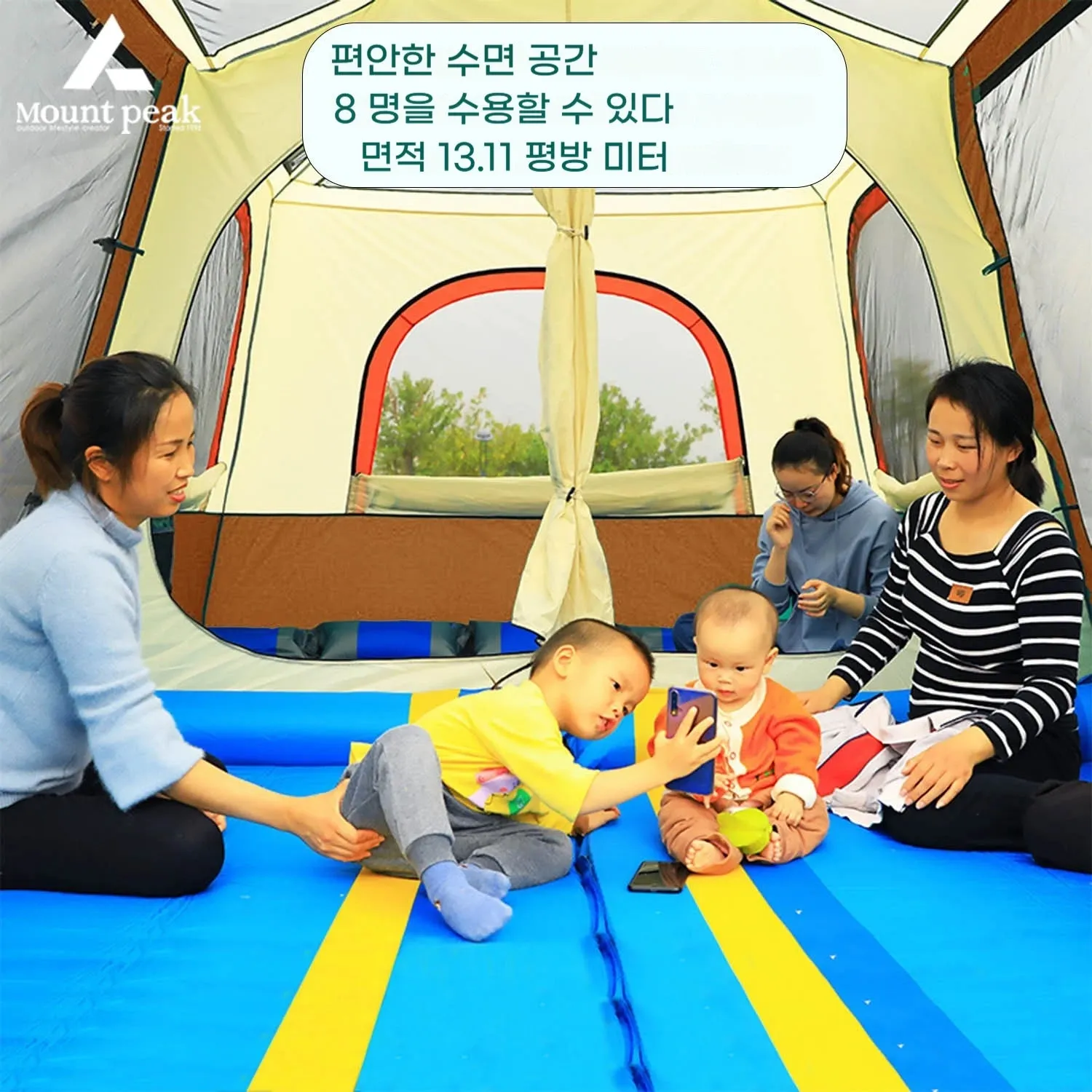 Camping Family luxury Tent 4-12 Person Double Layers Oversize 2 Rooms Thickened Rainproof Outdoor Family Camp Tour Equipment