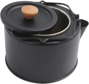Camping Kettle, 1L 304Stainless Steel Kettle, Portable Coffee Tea Pot (Black)