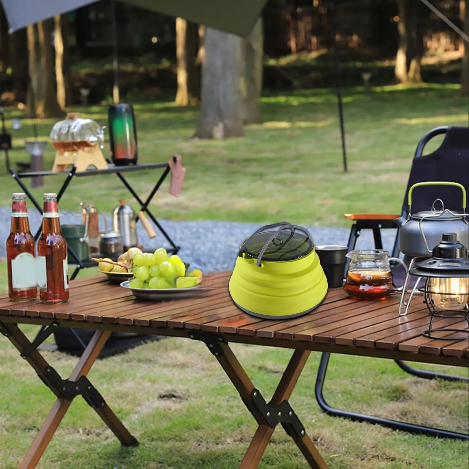 Camping Kettle- 230g Portable Silicone Camping Cook Pot | Foldable Camping Pot | Large Capacity Water Cookware | Water Boiler And Warmer | Kettle For Travel | Kitchen Tool For Hiking Traveling Outdoor