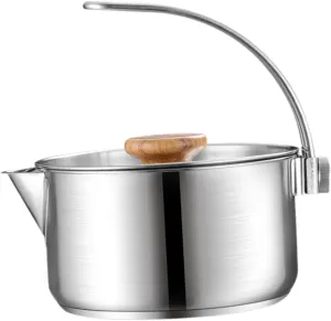 Camping Kettle Coffee Tea Pot with Lid Multipurpose Campfire Water Kettle Water Pot for Boiling Water Backpacking BBQ Travel