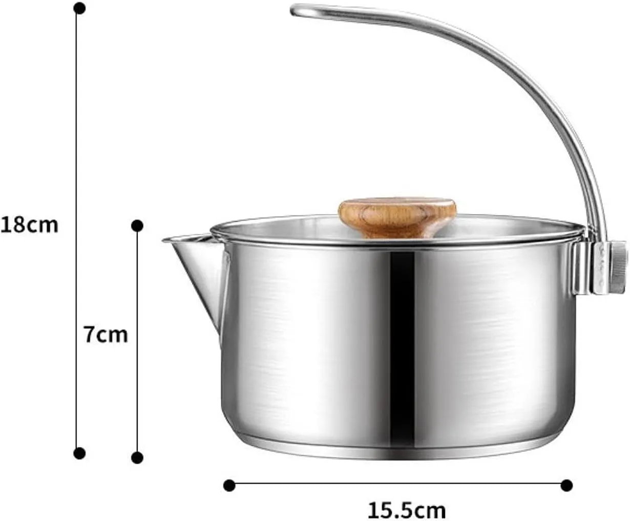 Camping Kettle Coffee Tea Pot with Lid Multipurpose Campfire Water Kettle Water Pot for Boiling Water Backpacking BBQ Travel