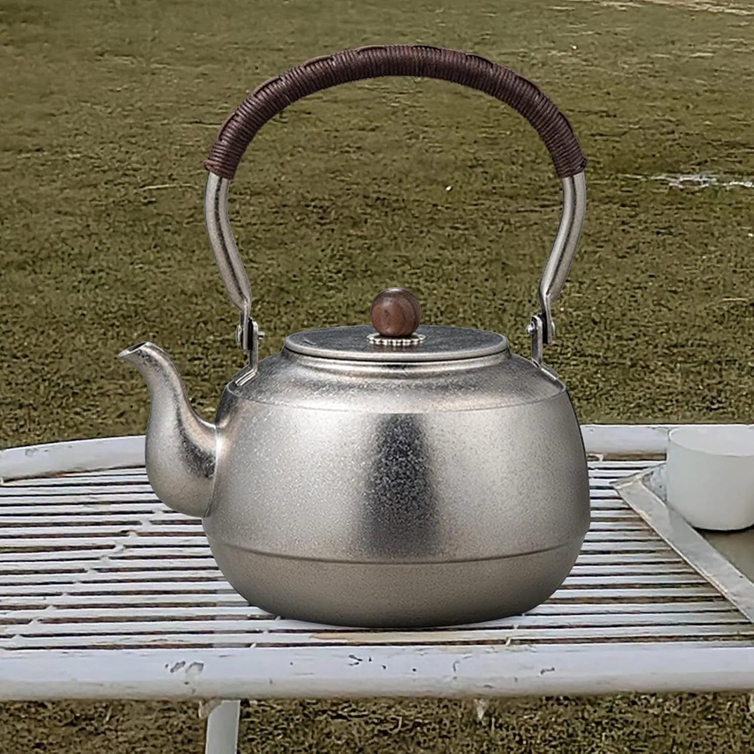Camping Kettle, Coffee/Tea Pot, Dishes for Open Fire with Handle, Water Jug, Tea Kettle for Picnic, Climbing, Fishing, Outdoor