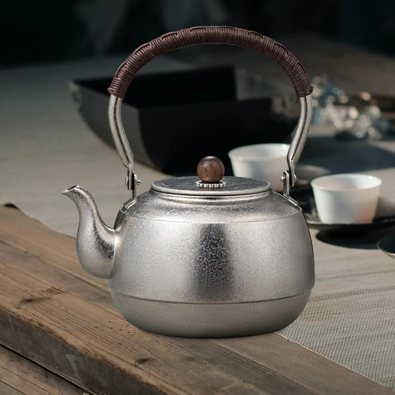 Camping Kettle, Coffee/Tea Pot, Dishes for Open Fire with Handle, Water Jug, Tea Kettle for Picnic, Climbing, Fishing, Outdoor