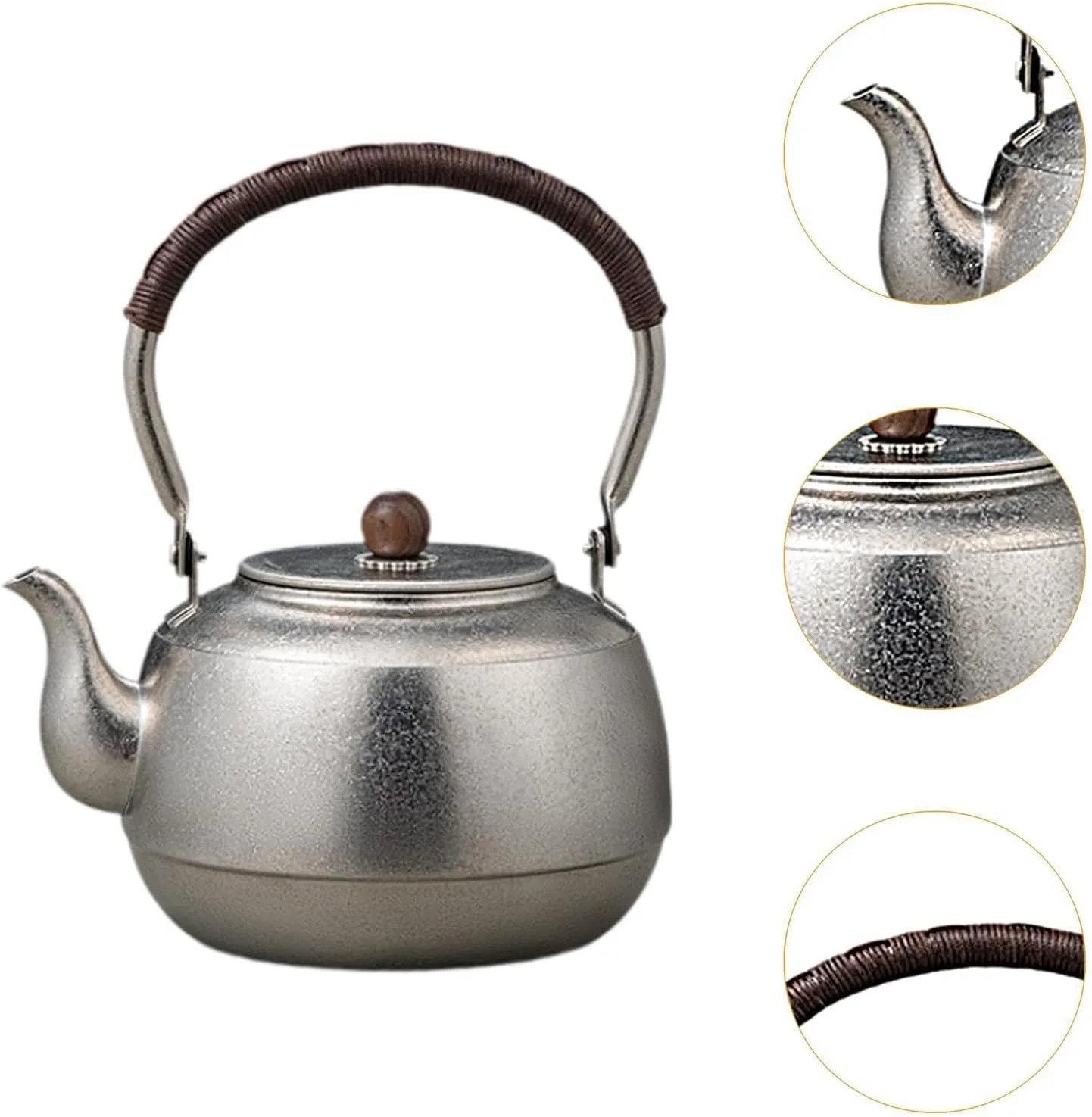 Camping Kettle, Coffee/Tea Pot, Dishes for Open Fire with Handle, Water Jug, Tea Kettle for Picnic, Climbing, Fishing, Outdoor