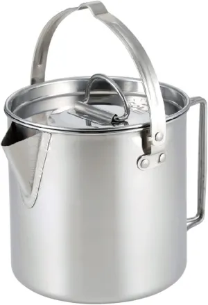 Camping Kettle Outdoor Camping Kettle Stainless Steel Cooking Kettle 1.2L for Outdoor