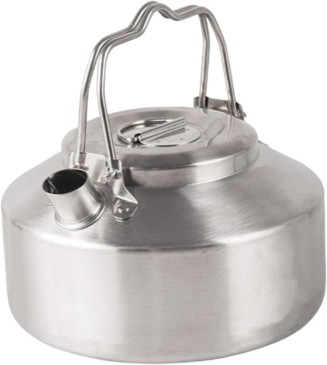 Camping Kettle Stainless Steel 1.0L Portable Lightweight for Open Fire Mini